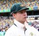 BRISBANE, AUSTRALIA - DECEMBER 19: Misbah-ul-Haq of Pakistan congratulates David Warner and Steve Smith of Australia ...