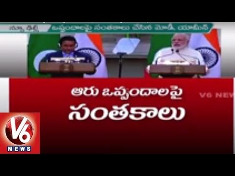 India And Maldives Signs 6 Agreements | Vow To Fight Terror | V6 News