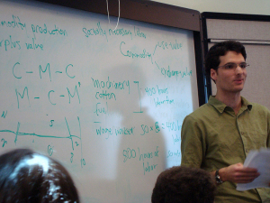 Kosta Harlan from Chapel Hill, North Carolina explains the roots of the current economic crisis.