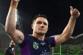 Golden Boot: Cooper Cronk waves to the crowd after playing his 300th game in September this year.