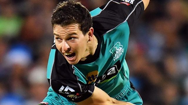 ADELAIDE, AUSTRALIA - DECEMBER 21: Jack Wildermuth of the Brisbane Heat bowls during the Big Bash League match between ...