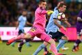 Quick release: Danny Vukovic launches Sydney FC against the Glory.