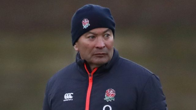BAGSHOT, ENGLAND - NOVEMBER 29: Eddie Jones, the England head coach looks on during the England training session held at ...