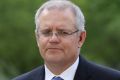 Treasurer Scott Morrison arrives at Parliament House in Canberra on Monday.