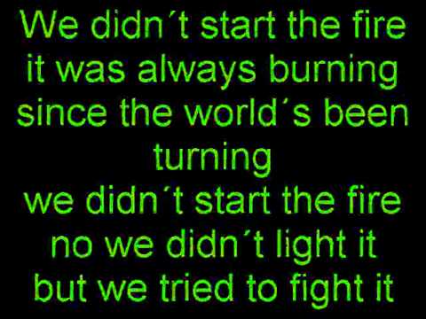 Billy Joel We didn´t start the fire Lyrics (on Screen)