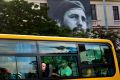 An image of Fidel Castro hangs on a building in Havana, Cuba, Saturday, Nov. 26, 2016, the day after Castro's death. 