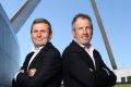 Chris Uhlmann L and Steve Lewis R at Parliament House in Canberra on Thursday 5 May 2016. Photo: Andrew Meares for Good ...