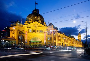 The station building of Flinders Street Station, Melbourne, Australia.