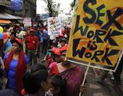 Sex workers demonstrate in India, 2012