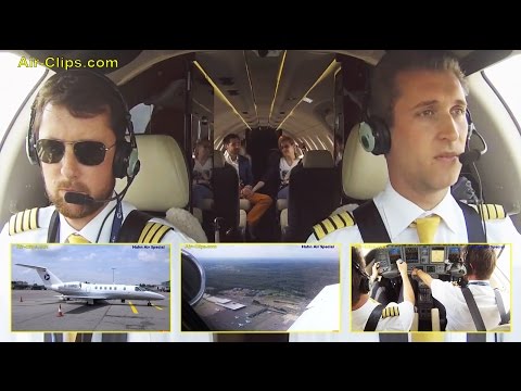 Cessna Citation Jet 4 (C525C) Hahn Air scheduled flight IN COCKPIT [AirClips full flight series]