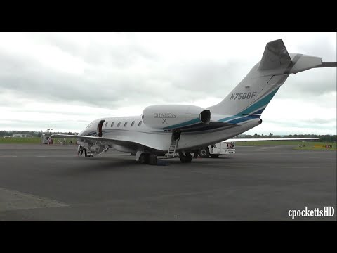 Cessna Citation X C750 N750GF - Powerful Take off - Gloucestershire Airport