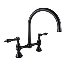 Kitchen Bridging Tap with Gooseneck Spout - Kitchen Mixers