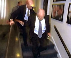 Dick Cheney heading to the the Presidential Emergency Operations Center.