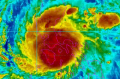 Typhoon Nock-ten as it moves across the Philippines on early Boxing Day.