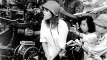 Photo, Jane Fonda at anti-aircraft emplacement, Hanoi, North Vietnam