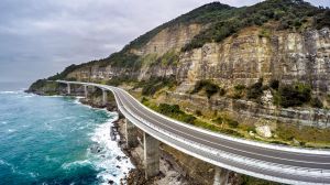 SMH NEWS
Sea Cliff Bridge that forms part of the Grand Pacific Drive on the scenic Lawrence Hargreave Drive south of ...