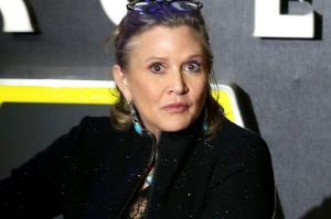 Carrie Fisher at the European Premiere of Star Wars: The Force Awakens at Leicester Square on December 16, 2015 in ...