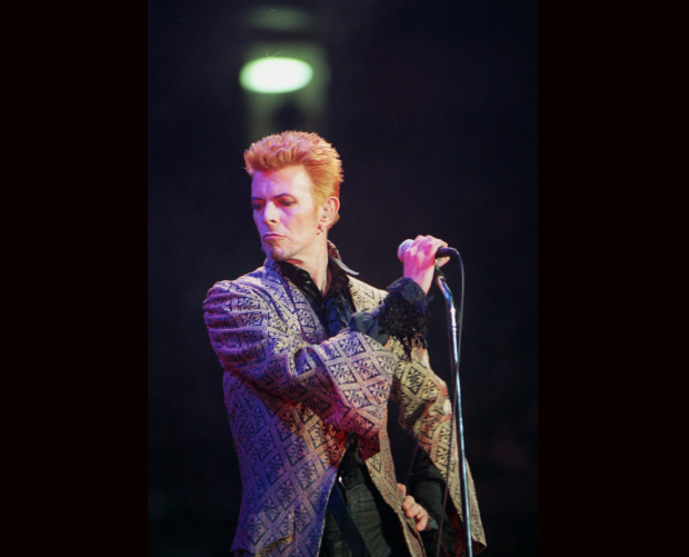 David Bowie performs in New York in January 1997.