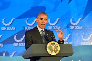 President of the United States Barack Obama delivers remarks at the 2016 Our Ocean Conference at the U.S. Department of State in Washington, D.C. on September 15, 2016.