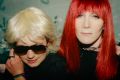 Savannah Knoop, left, posing as JT LeRoy, with Laura Albert. 