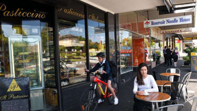 Local eateries along Edwardes Street, Reservoir.