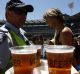 Cricket. Boxing Day test cricket at the MCG - Australia V India - the crowd warms up with police and alcohol in ...