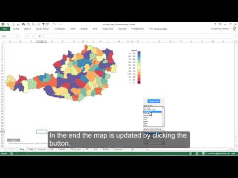 Excel Map Austria (Maps-for-Excel.com) - Choropleth Map and City Bubble Chart