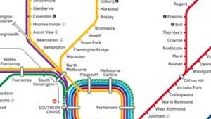 Rainbow map trains metro