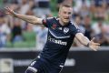 A good night out: Besart Berisha and his Melbourne Victory teammates had plenty to celebrate after their 4-1 thumping of ...