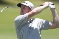 In front: Queenslander Andrew Dodt stands on the verge of the biggest win of his career but has some quality golfers in ...