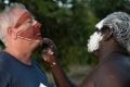 Ian "Dicko" Dickson with Timmy "Djawa" Burarrwanga in East Arnhem Land.