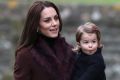 Kate, the Duchess of Cambridge and her daughter Princess Charlotte arrive for the morning Christmas Day service at St ...