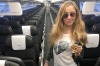 Rock star treatment: Laura Stevens on board the British Airways flight.