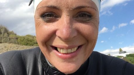 Susan Berg is using the swim to raise funds for a domestic violence shelter, after becoming a survivor of family abuse. 