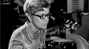 In this image taken in the 1970s and provided by the Carnegie Institution of Washington, Vera Rubin uses a measuring engine. 