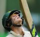 Steve Smith of Australia focuses before batting during day four of the Second Test match between Australia and Pakistan ...