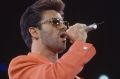 George Michael performing on stage during the Freddie Mercury Tribute Concert for Aids Awareness at Wembley Stadium in ...