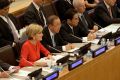 Minister for Foreign Affairs Julie Bishop at a Friends of the Comprehensive Test Ban Treaty meeting at the UN.