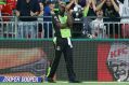 Night to forget: Andre Russell reacts after his dropped catch the deflected over the rope for six.