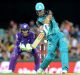 Another big innings: Chris Lynn plays a shot on Friday night.