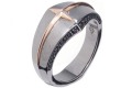 Stephen Webster Highwayman ring in rhodium, rose gold and black sapphire.
