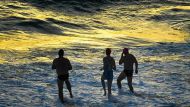 Swimmers at Coogee Beach.