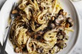 Five-mushroom fettuccine.