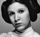 Carrie Fisher in her best known role as Princess Leia