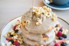 Hotcakes with caramelised banana at Left of Field cafe in Sydney.