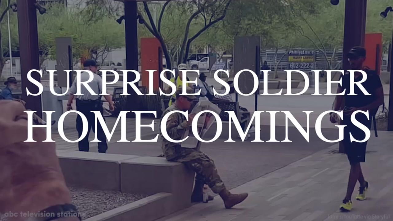 Image of mom greeting soldier son