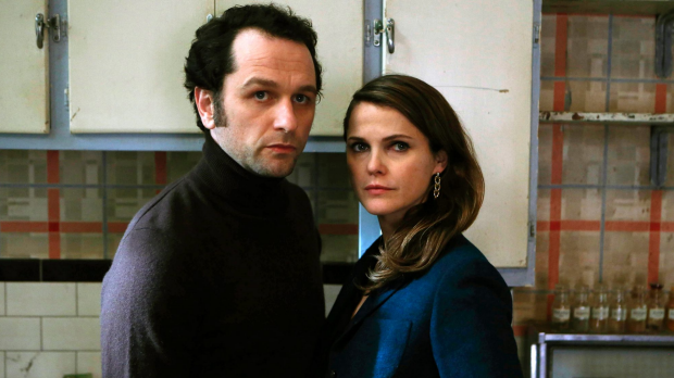 Matthew Rhys, left, and Keri Russell in The Americans.