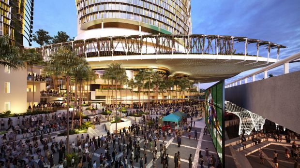 Destination Brisbane concept images for the Queens Wharf mega development in Brisbane.