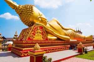 Reclining Buddha at Wat Pha That Luang.