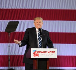 Donald Trump at the LAGOP Rally, December 9, 2016, Dow Hangar, Baton Rouge, Louisiana.